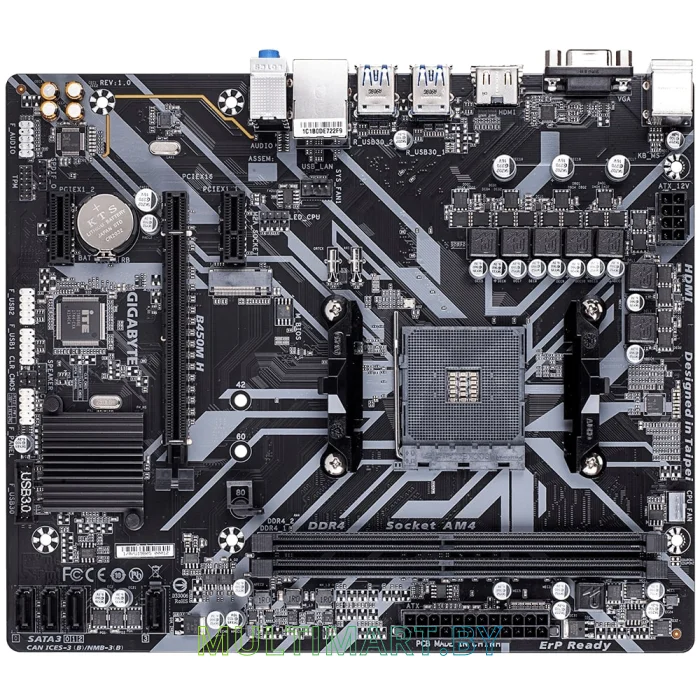 Материнская плата Gigabyte B450M H (rev. 1.1)